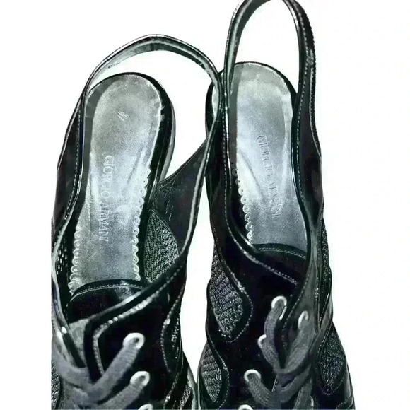 Giorgio Armani Vtg  Rare  size 39.5 black Retro Minimalist Stilleto - Picture 2 of 8